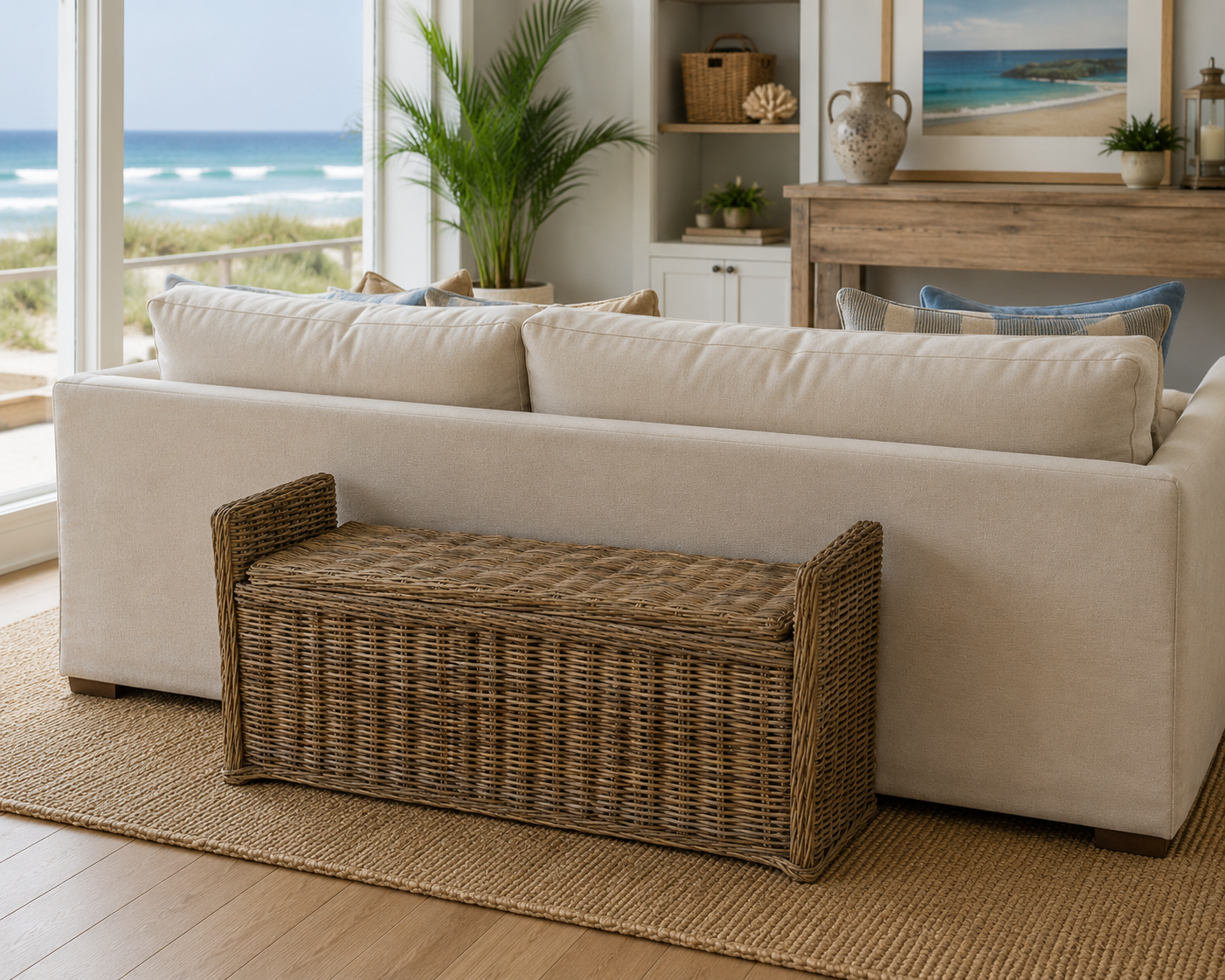 Key Largo Rattan Storage Bench