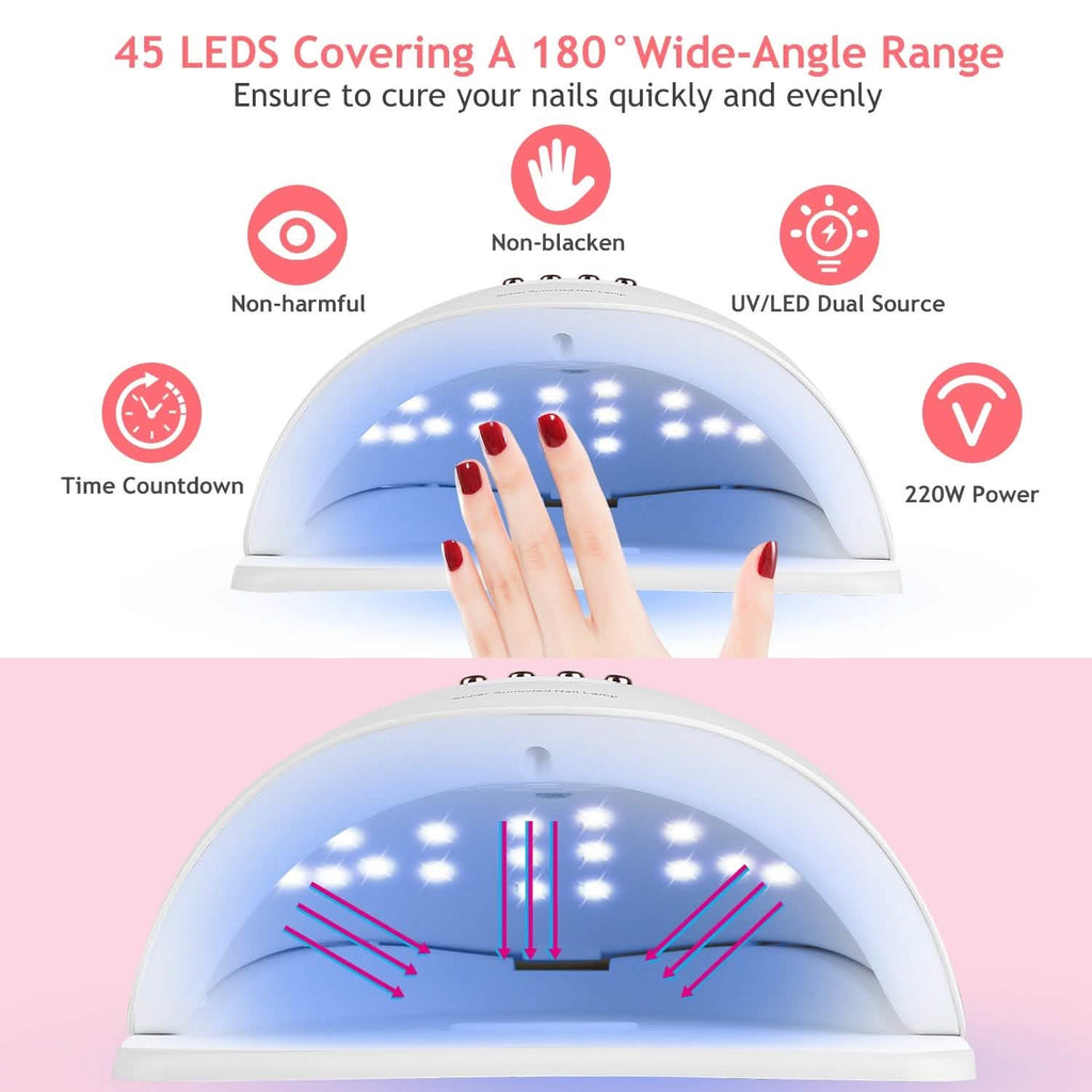 Lampe à ongles UV LED 220W, sèche-vernis gel