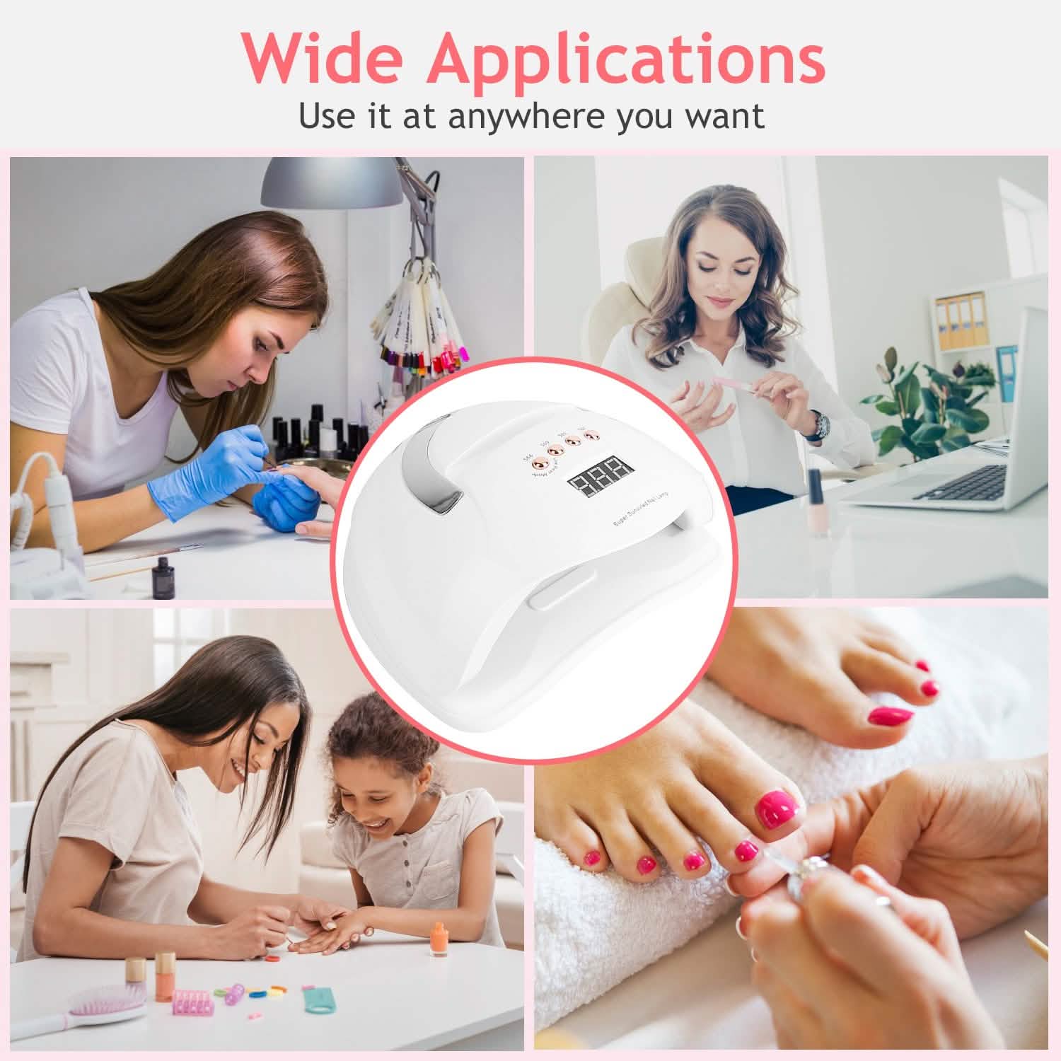 Lampe à ongles UV LED 220W, sèche-vernis gel