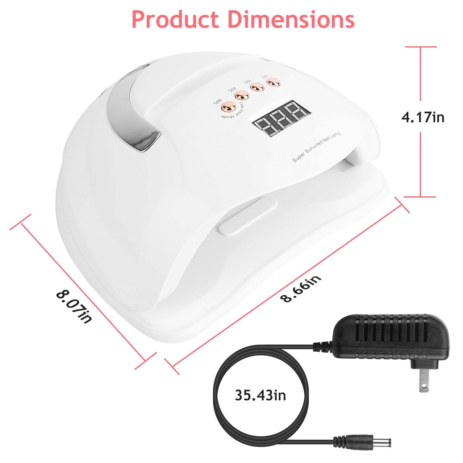 Lampe à ongles UV LED 220W, sèche-vernis gel