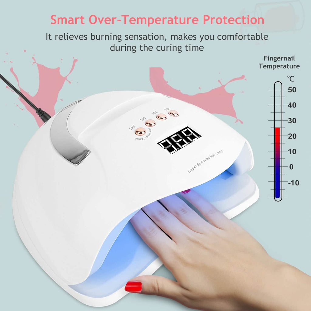 Lampe à ongles UV LED 220W, sèche-vernis gel