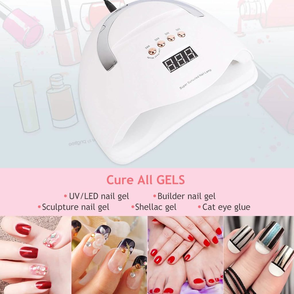 Lampe à ongles UV LED 220W, sèche-vernis gel