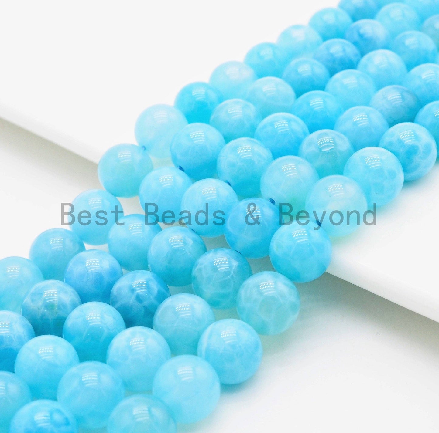 High Quality Chalcedony Beads, Round Smooth 6mm/8mm/10mm/12mm/14mm Natural BLUE Gemstone beads,Blue Beads, 15.5inch strand, SKU#U354