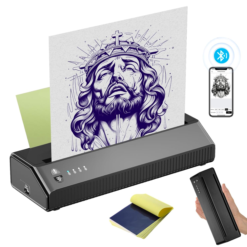 MHT-P8008 Bluetooth Tattoo Stencil Printer | High Precision | Wireless Connectivity