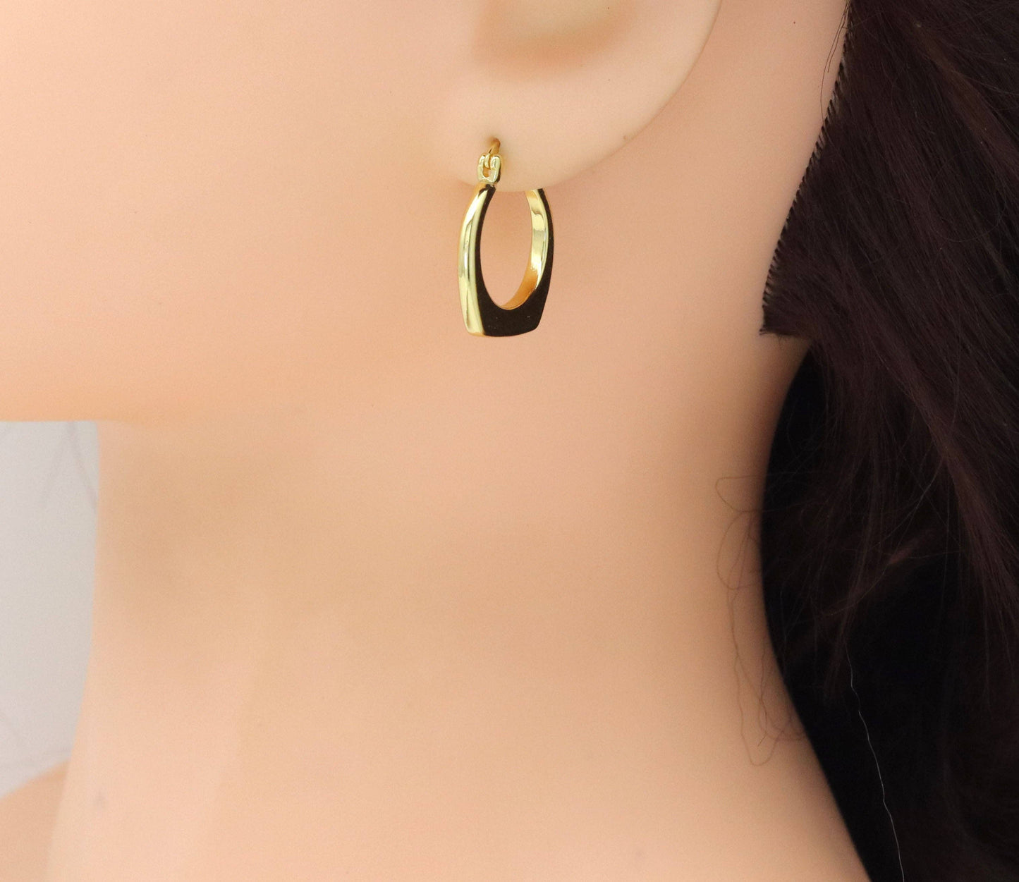 Slippy Gold Purse shape Hoop Earrings, Sku#LK1010