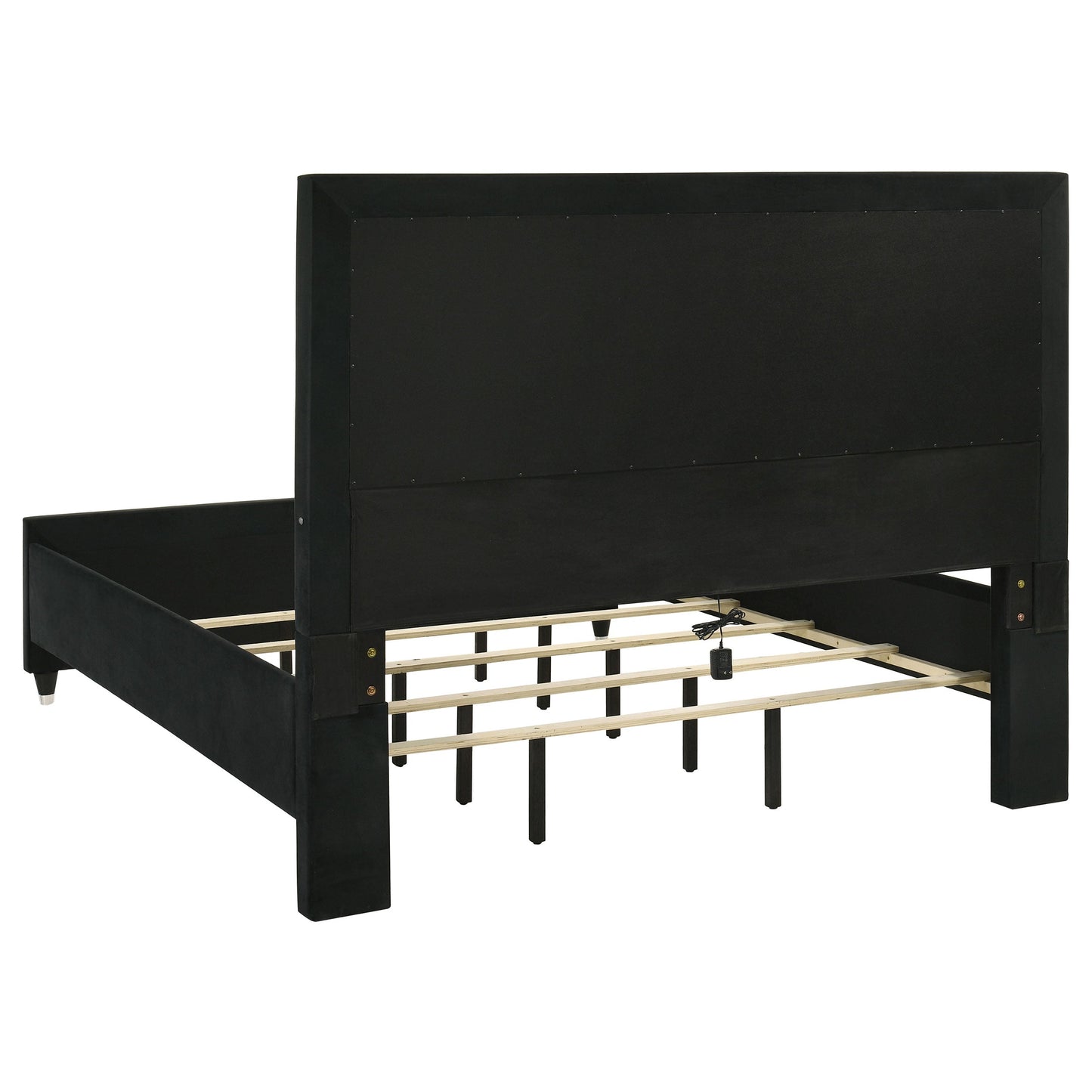 Ravenne 4-piece Velvet Upholstered California King LED Bedroom Set Black