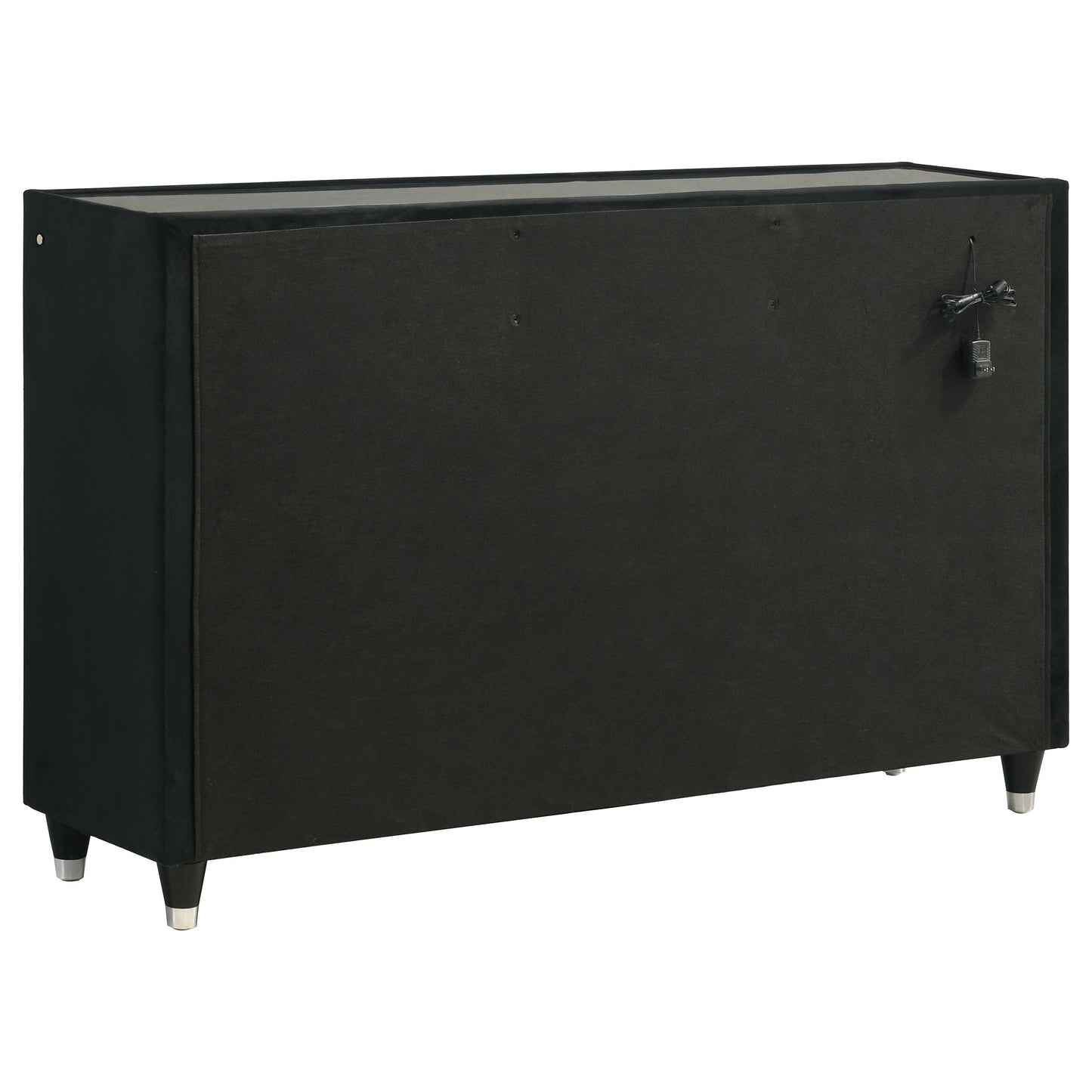 Ravenne 4-piece Velvet Upholstered California King LED Bedroom Set Black
