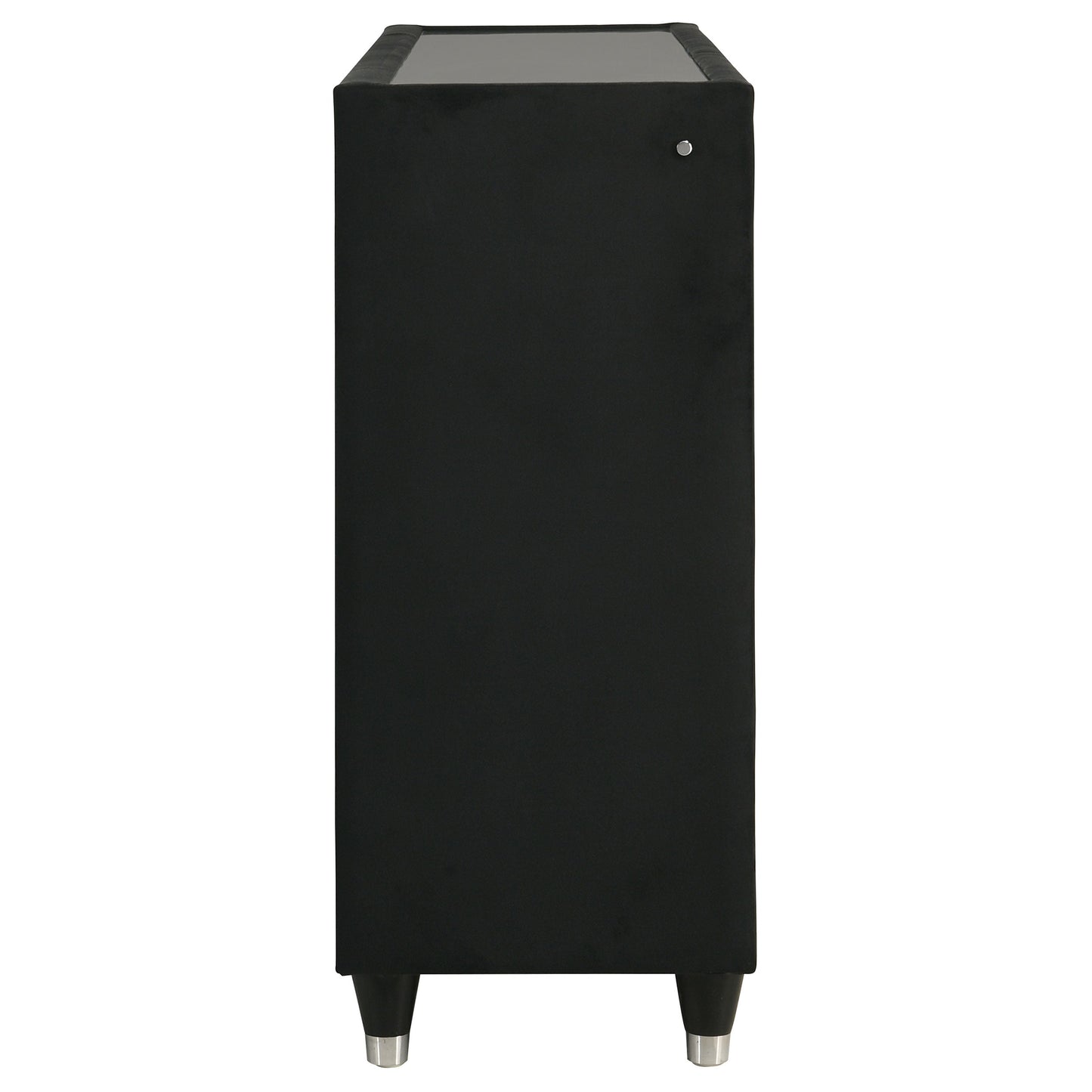 Ravenne 8-drawer Velvet Upholstered LED Dresser Cabinet Black
