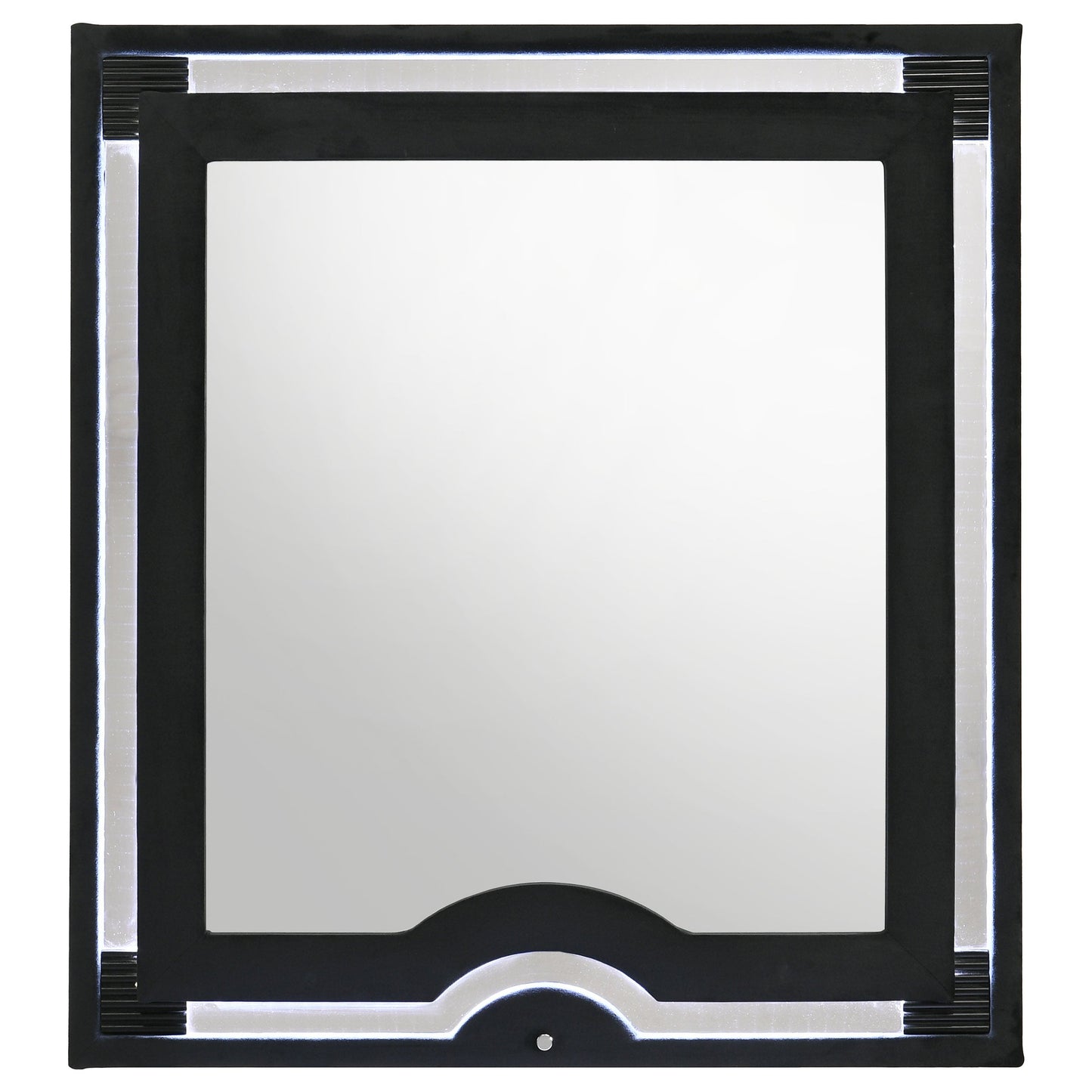 Ravenne Velvet Upholstered LED Dresser Mirror Black