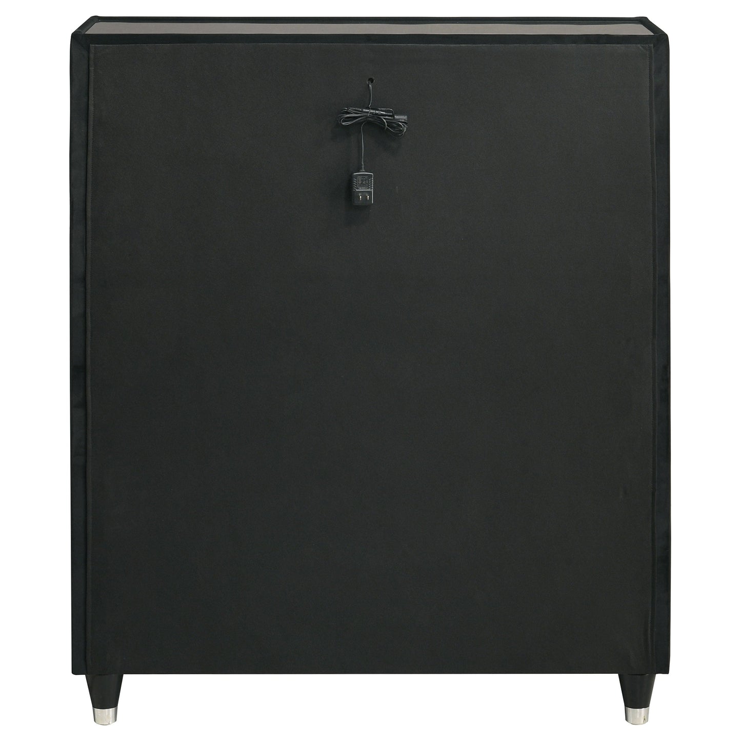 Ravenne 5-drawer Velvet Upholstered LED Chest of Drawers Black
