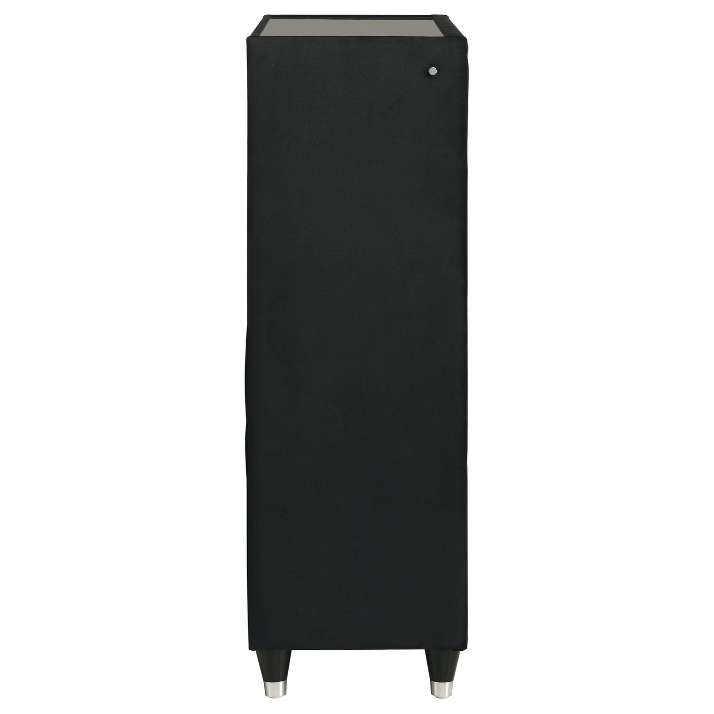Ravenne 5-drawer Velvet Upholstered LED Chest of Drawers Black