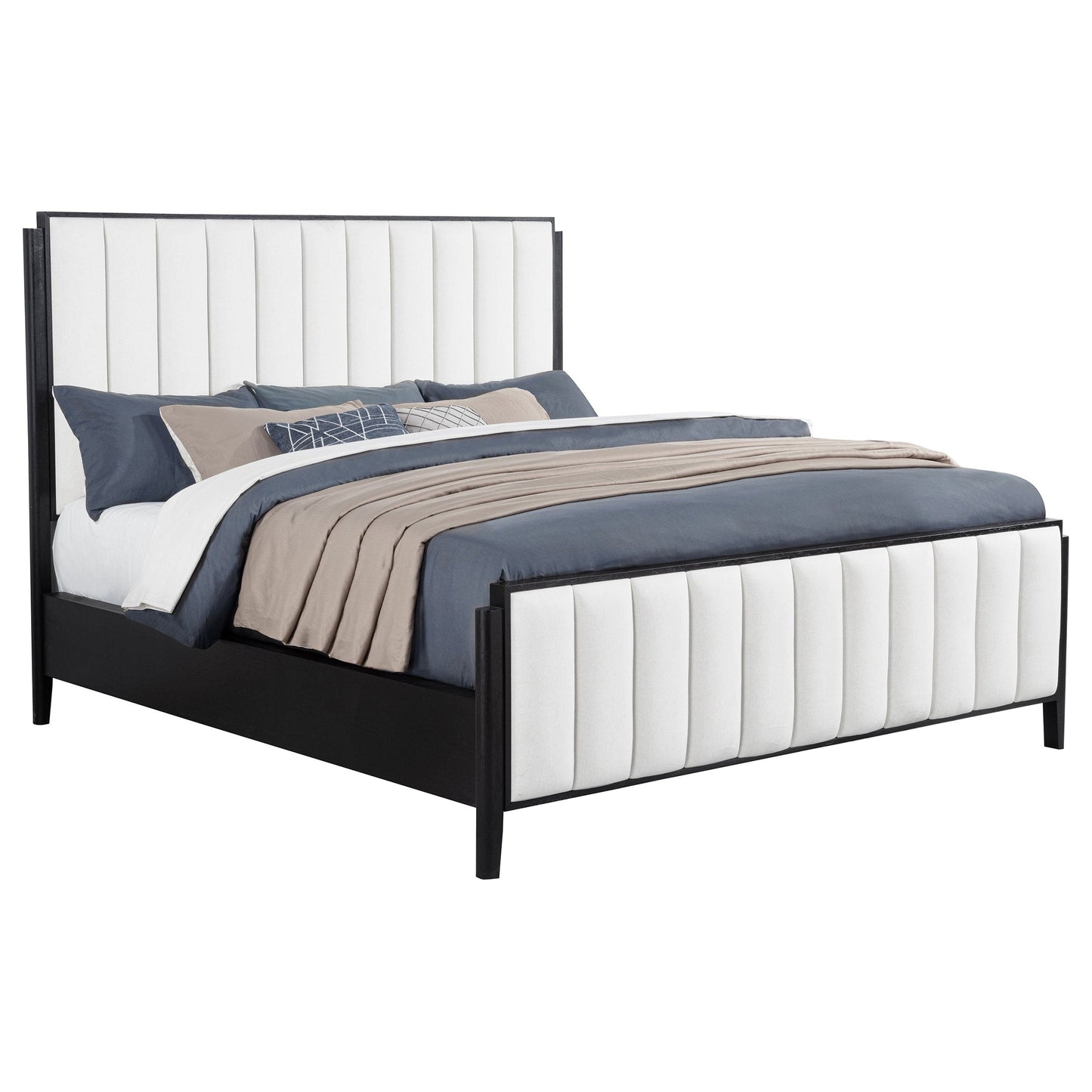 Brookmead 60-inch Upholstered California King Bed Black