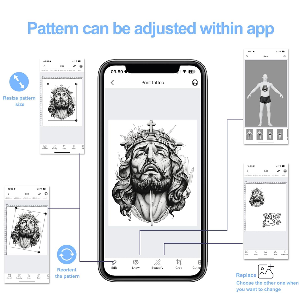 MHT-P8008 Bluetooth Tattoo Stencil Printer | High Precision | Wireless Connectivity