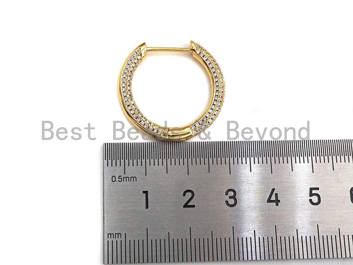 CZ Huggie Hoop Earrings, Sku#J258