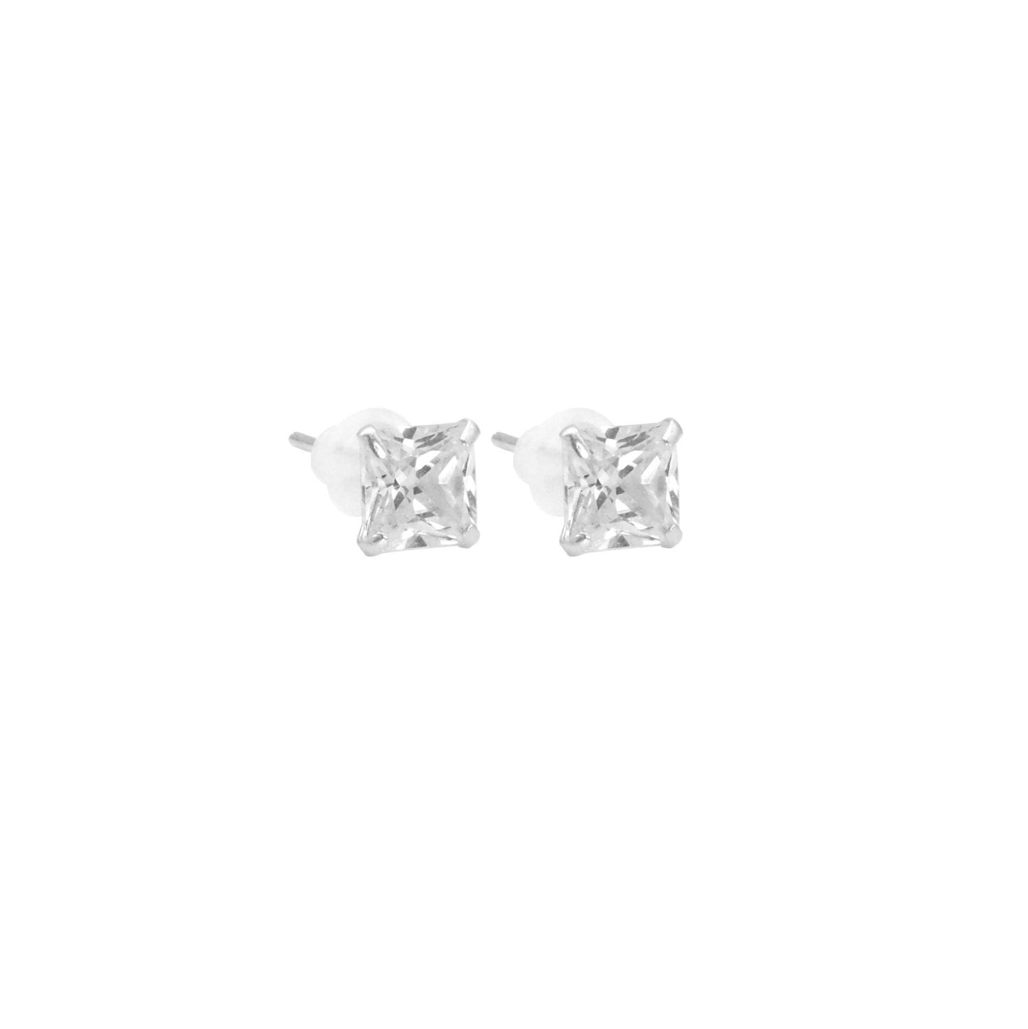 Sterling Silver Square shape stud earrings, sku#LX396