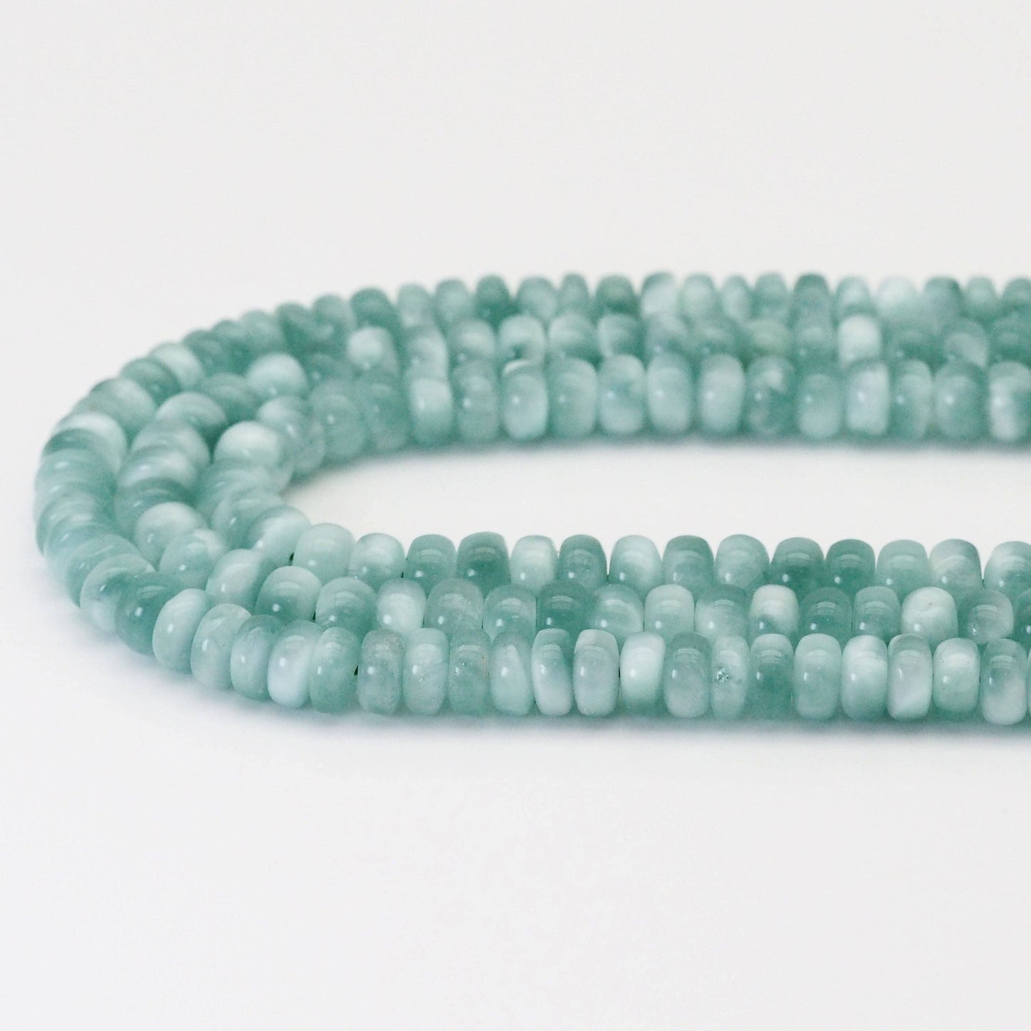 Genuine Angelite Rondelle Smooth Beads, Sku#U1678c