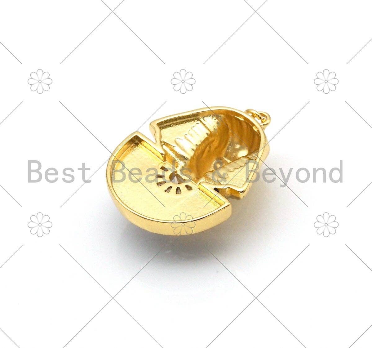 Black Enamel Sphinx Shape Pendant/Charm, 18K Gold Filled Lion Head Charm, Necklace Bracelet Charm Pendant, 32x23mm,Sku#Z1381