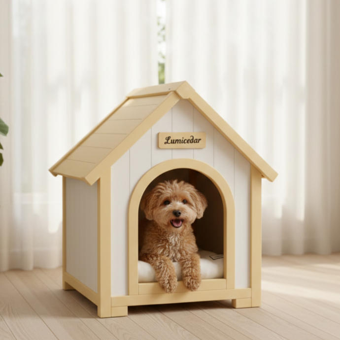 Modern Indoor Wooden Dog House with EVA Cushion