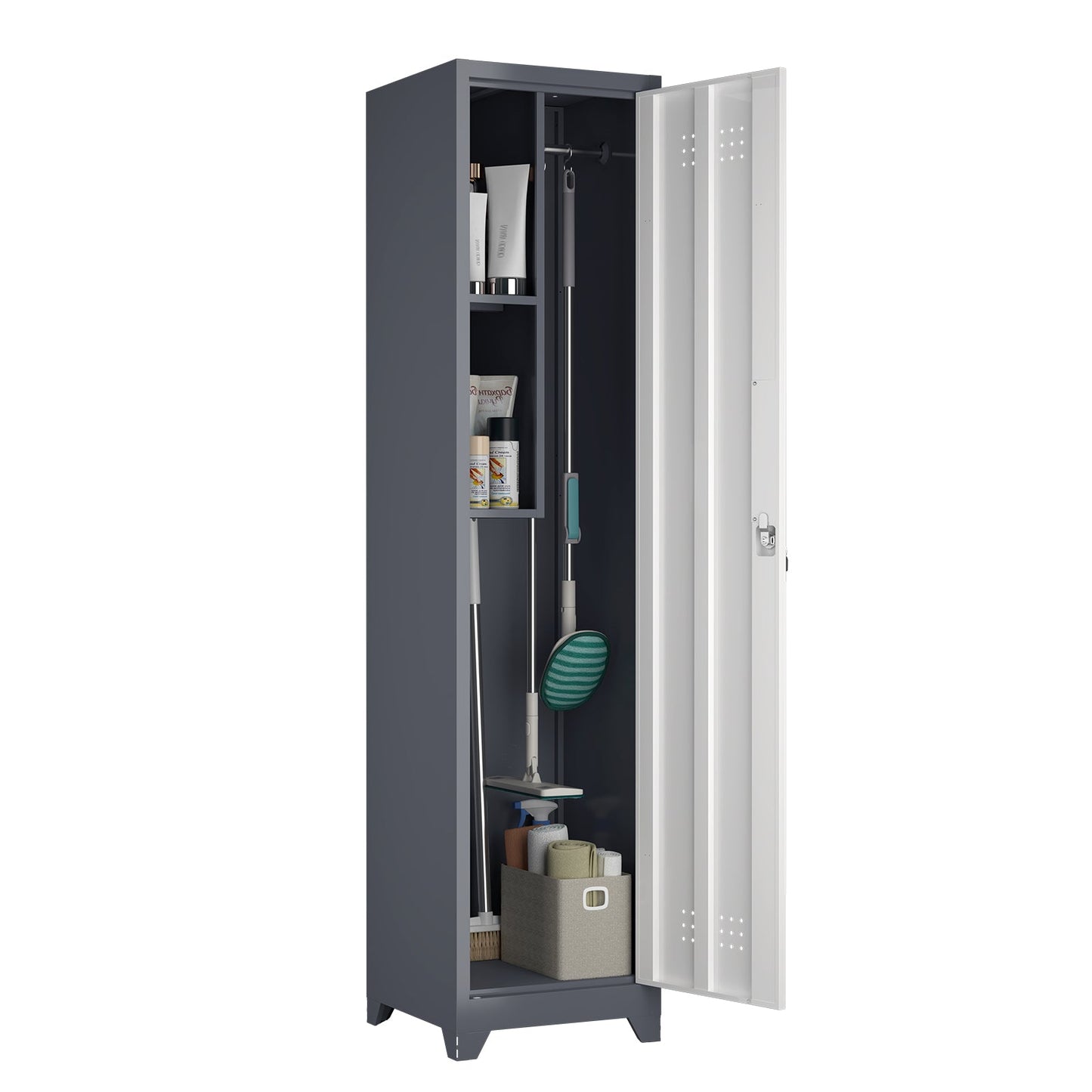 Metal Broom Storage Cabinet