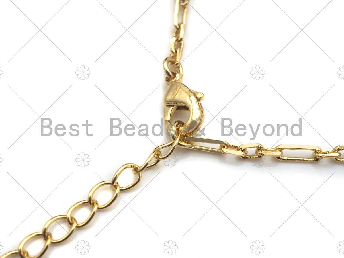 18/32/7 Finished Dainty Gold Paper Clip Necklace and Brac