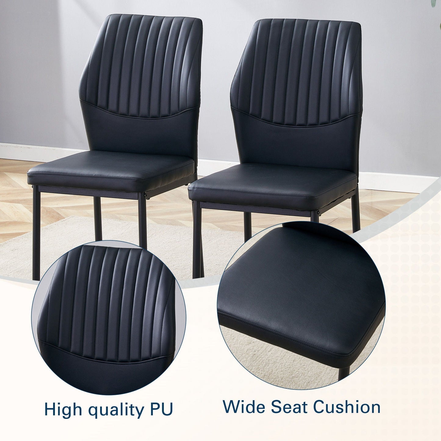 Ergonomic Simple Chair With Metal Leg