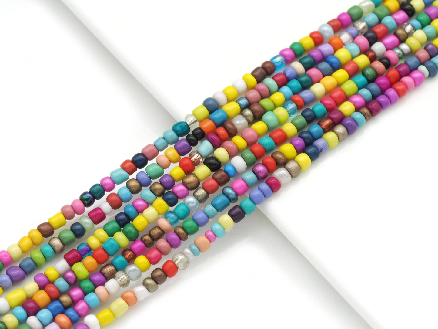 Mixed Color Glaze Rondelle Smooth Beads, 4mm, Sku#U1465