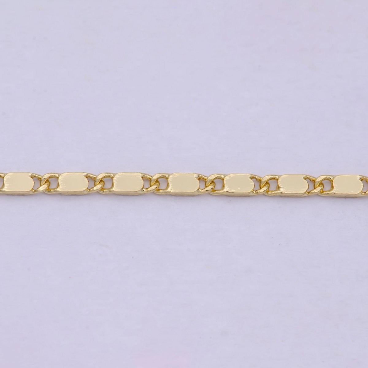 23.5 Inch Scroll Finished Chain, 14K Gold Filled Flat Link Chain, Dainty 2.4mm Unique Necklace with Lobster Clasps | WA-621 Clearance Pricing