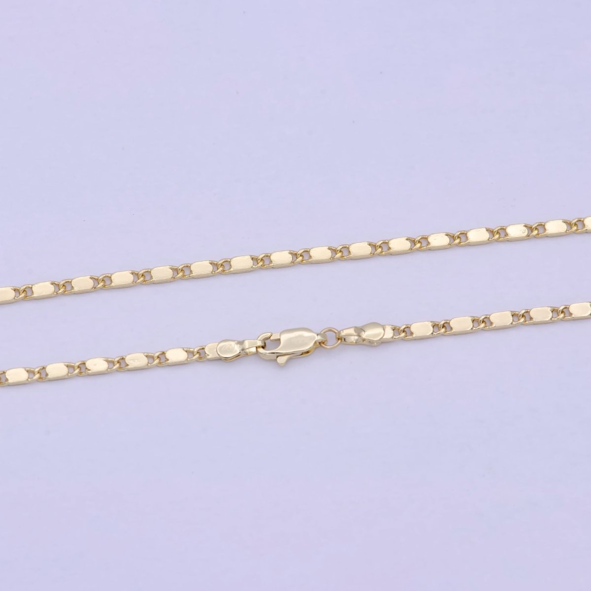 23.5 Inch Scroll Finished Chain, 14K Gold Filled Flat Link Chain, Dainty 2.4mm Unique Necklace with Lobster Clasps | WA-621 Clearance Pricing