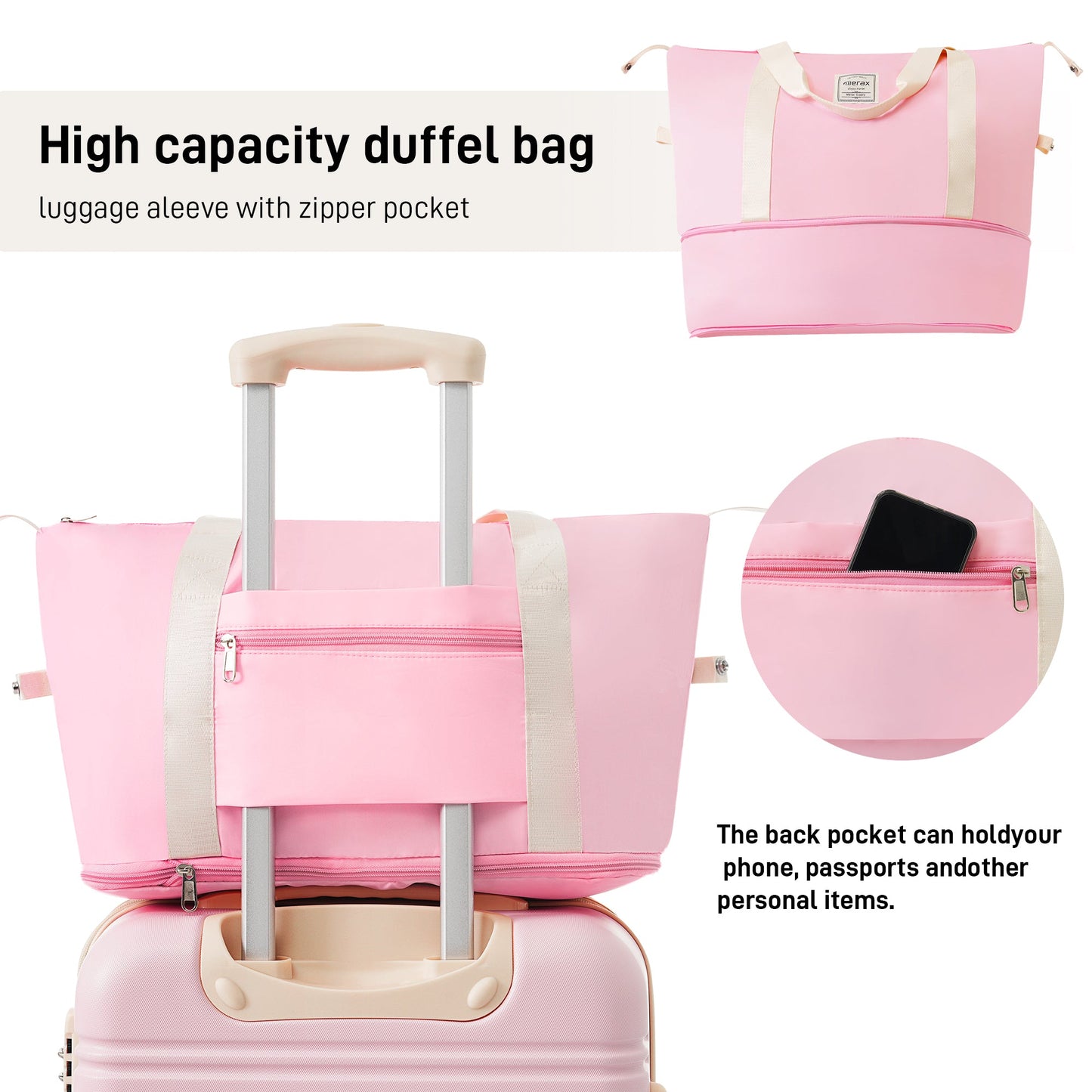 Hardshell Luggage Sets 2Pcs + Bag Spinner Suitcase