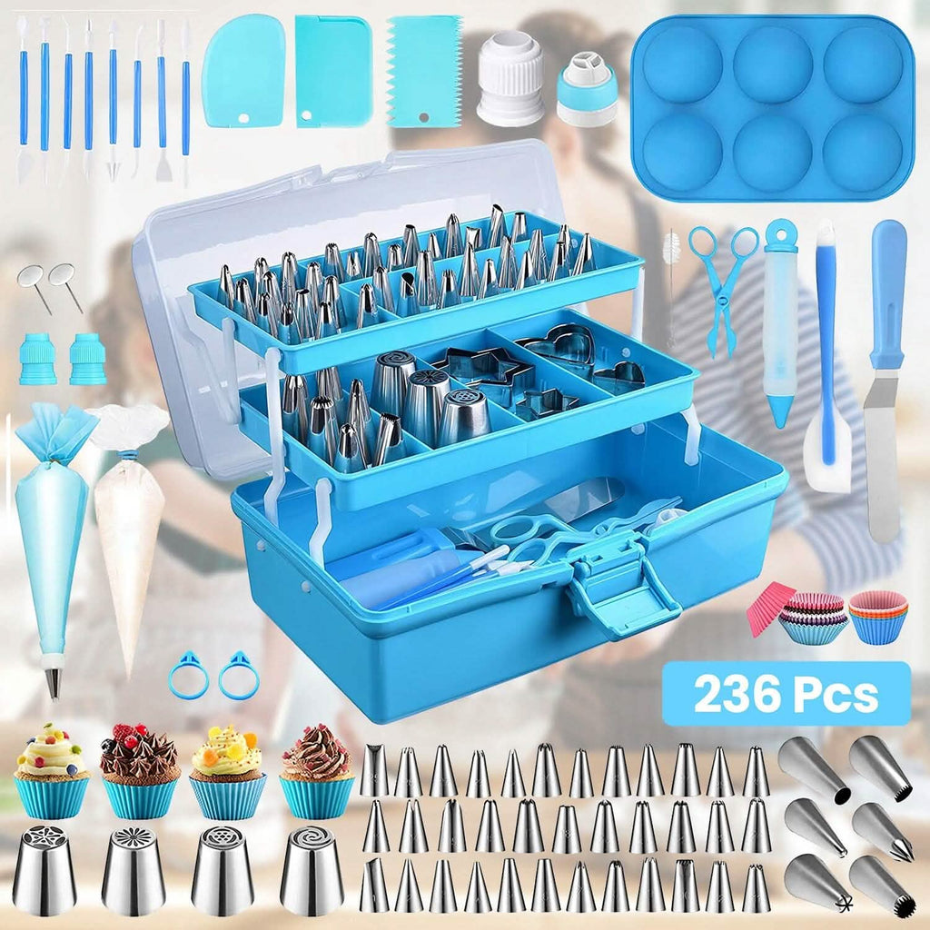 236-Pieces: Cake Decorating Kit Baking Tool with Piping Tips Couplers