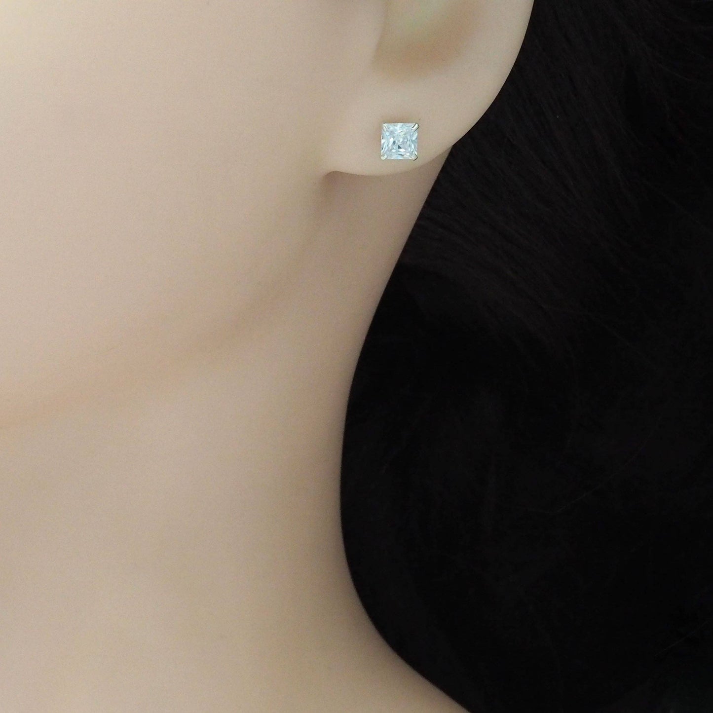 Sterling Silver Square shape stud earrings, sku#LX396