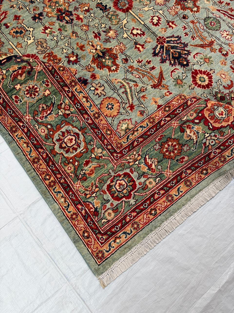 Hand-Knotted Vegetable Dye Sultanabad Rug from Pakistan,  8' 5" x 10'