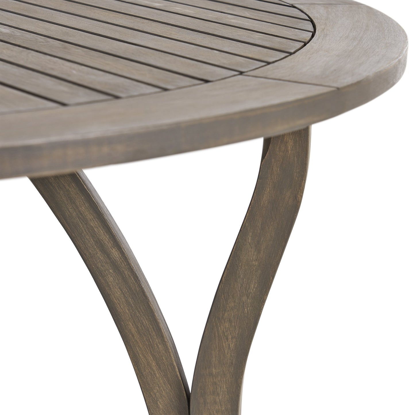 Outdoor Acacia Wood Round Dining Table with Curved Legs