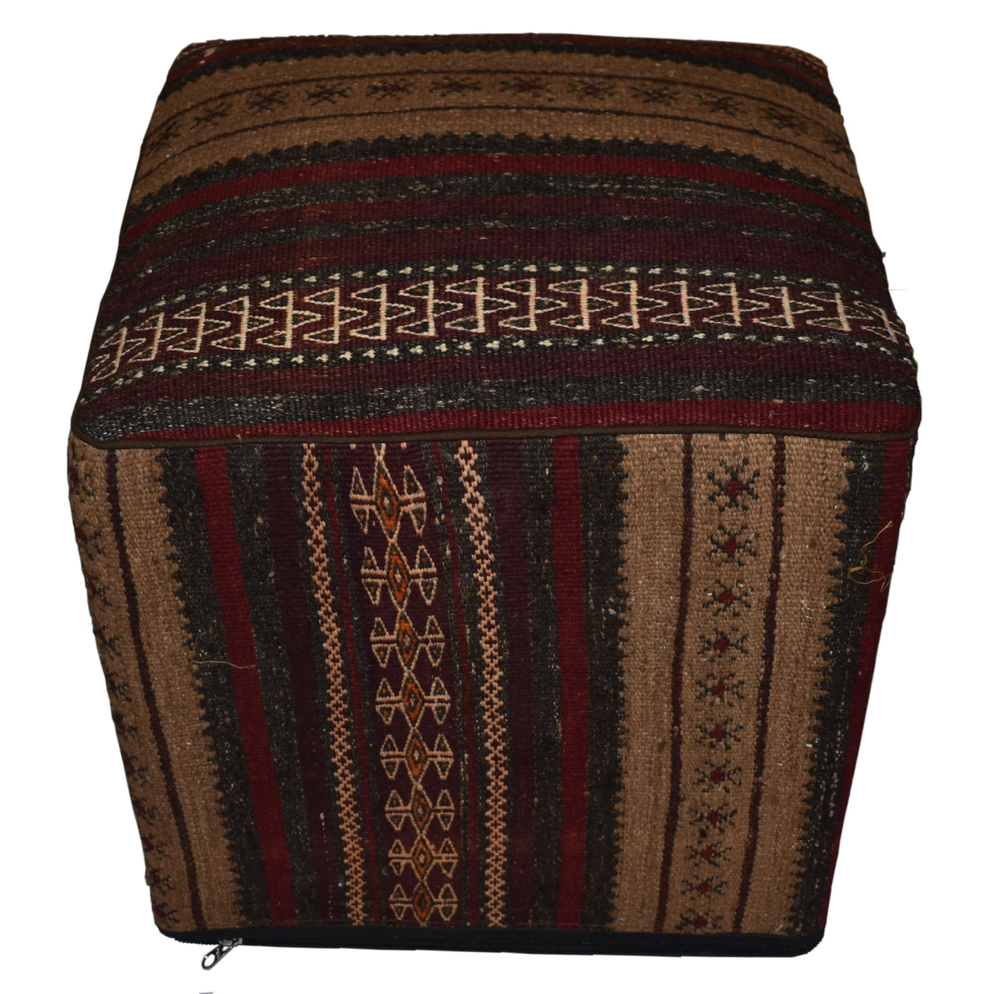 One of a Kind Kilim Rug Pouf Ottoman foot stool - #239