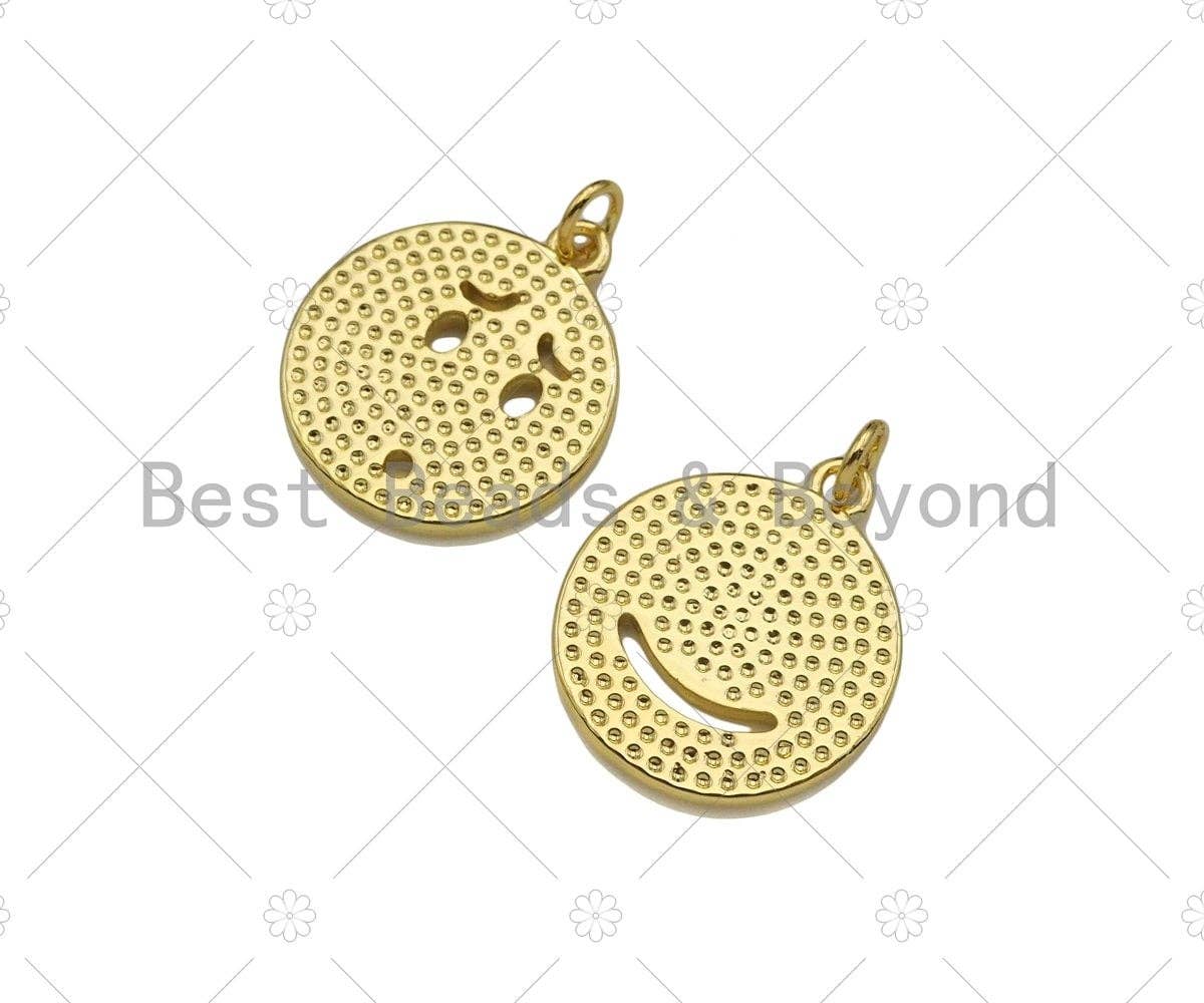 18K Gold Popular EMOJI Charm, Fun Emoji charm, Emoji pendant, Fun Jewelry, Enamel emoji charm, Necklace Bracelet Charm,18x21mm,Sku#LK304
