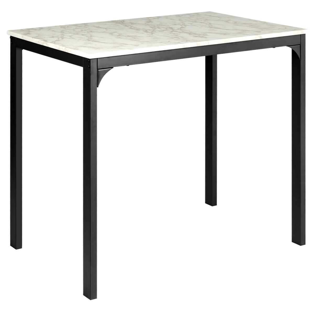 3 Piece Counter Height Dining Set Faux Marble Table