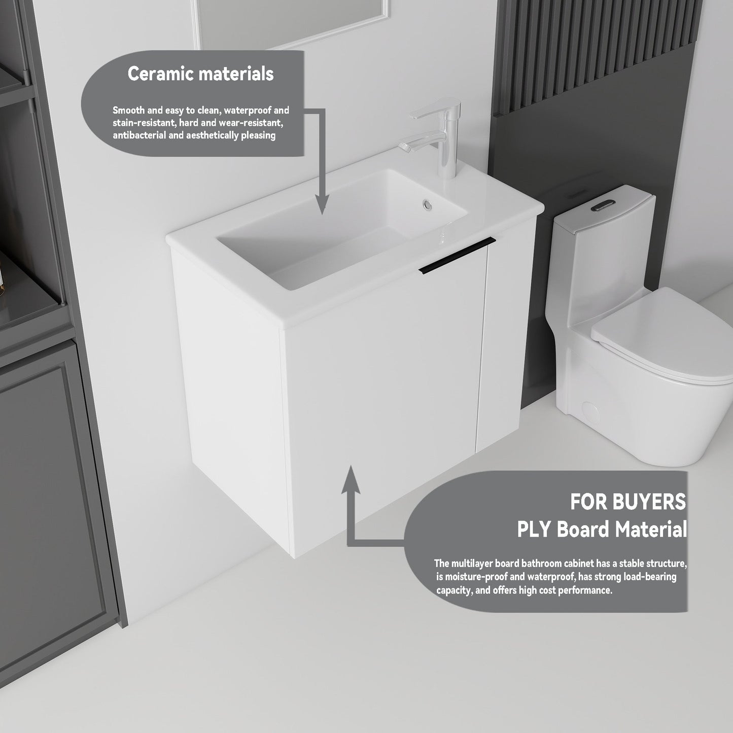 22" Floating Bathroom Vanity Combo