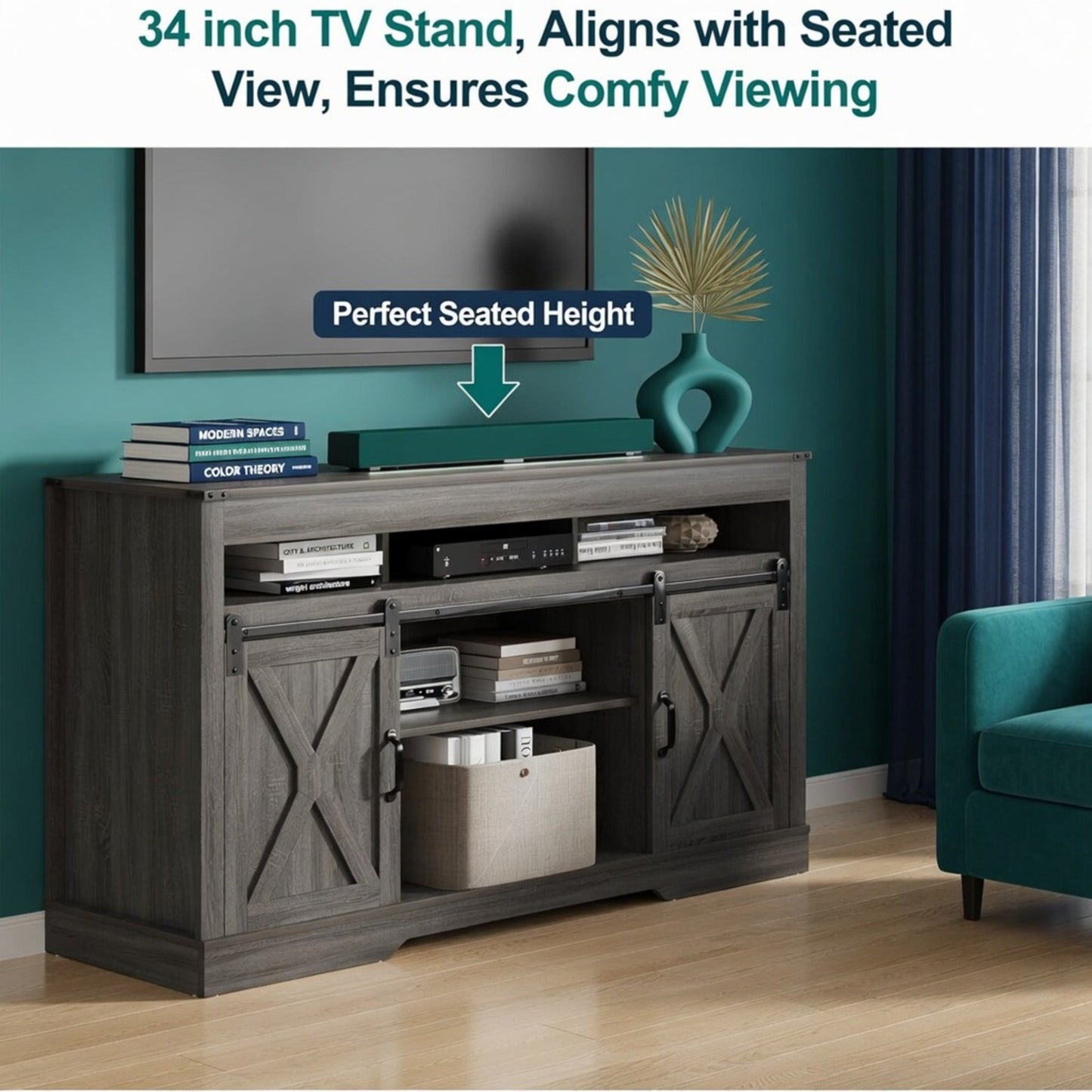 58" Modern Farmhouse TV Stand