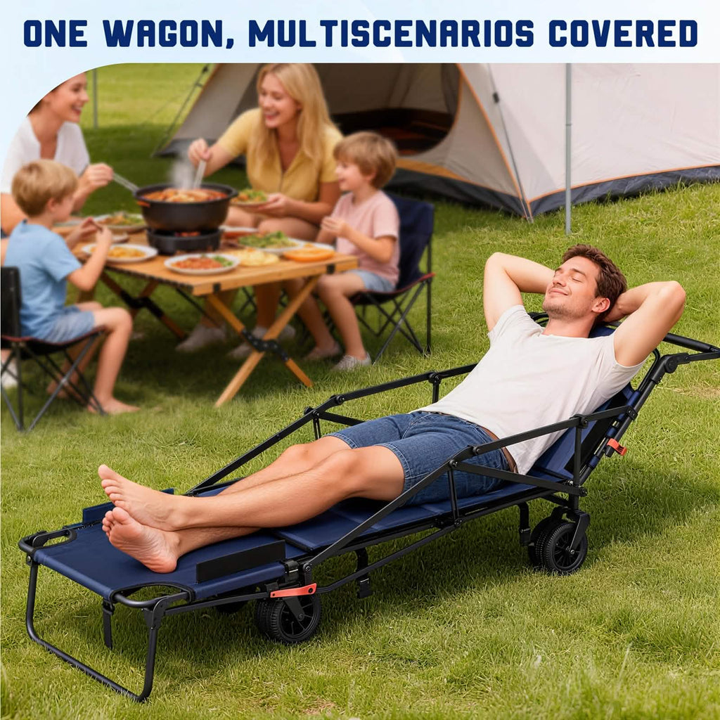 Chariot pliant 2-en-1 avec chaise – Capacité de 650 lb