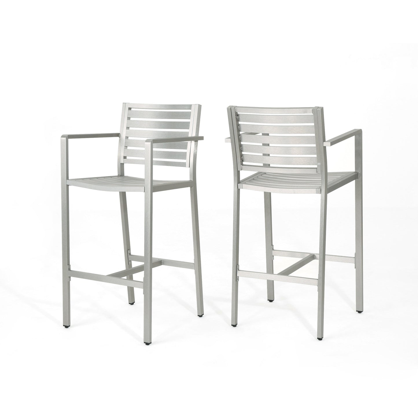 Outdoor 29.50" Barstools with Rust-Proof Aluminum Frame, Set of 2
