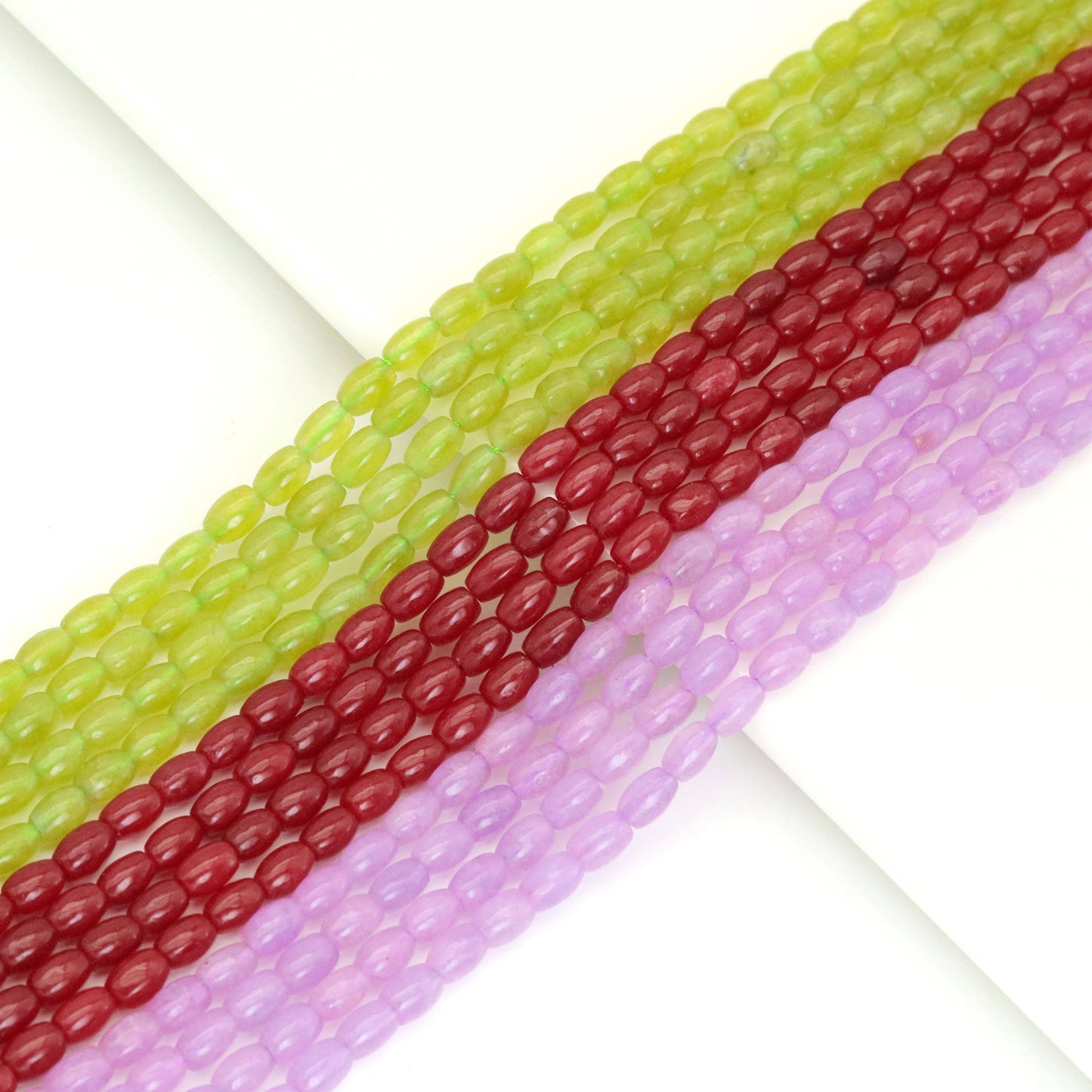 Smooth Rice Shape Jade Beads, Sku#U1807
