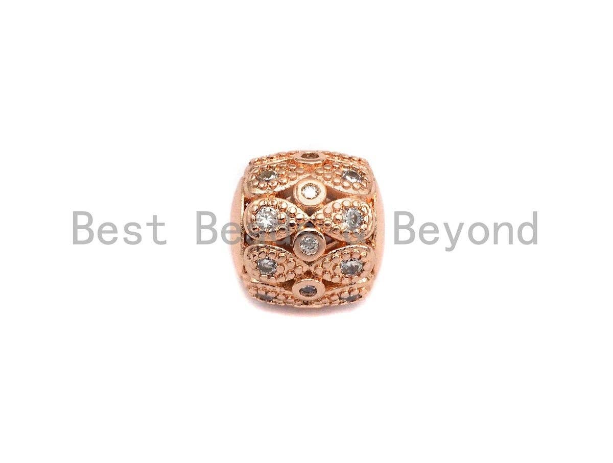 CZ Micro Pave Drum Barrel Fancy spacer beads, sku#X113