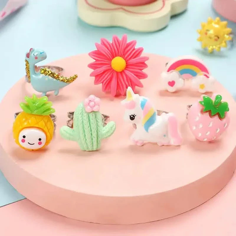 24 Adorable Pink Sheep Little Girl Jewel Rings