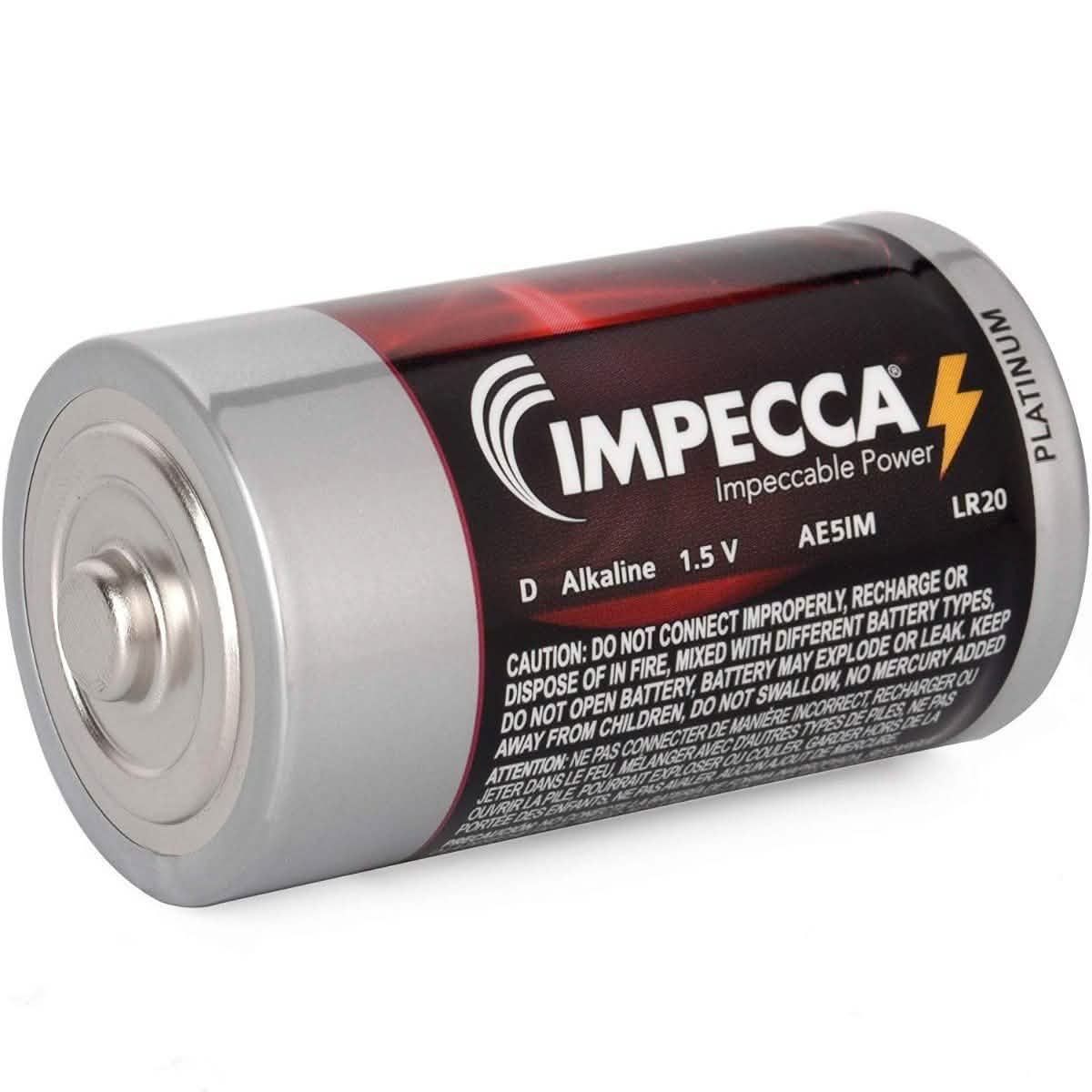 24-Pack: Impecca Alkaline D LR20 Platinum Batteries