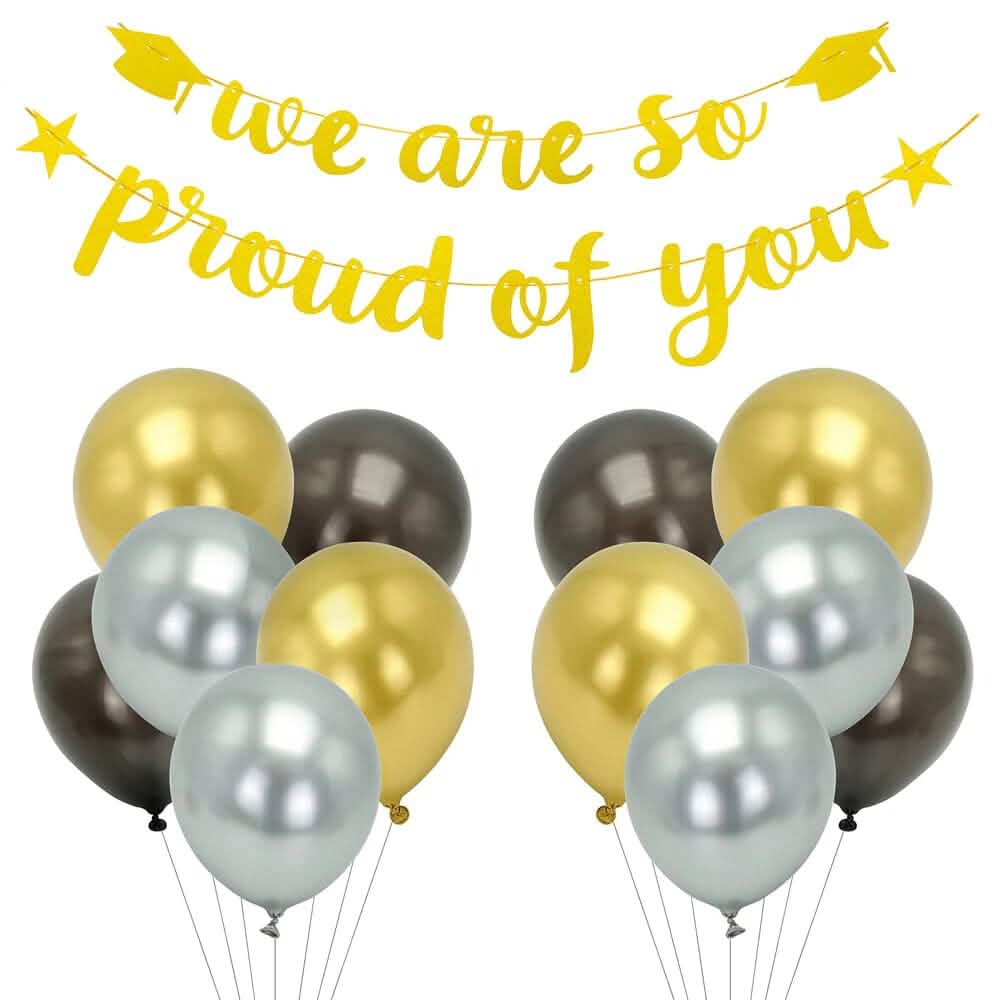 24ピース：ゴールドレターバナー「We Are So Proud of You」吊り下げデコレーション