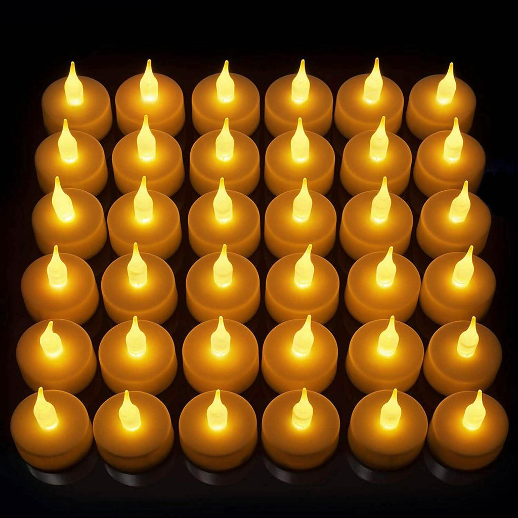 24-Piece: LED Flameless Tealight Smokeless Flickering Candles
