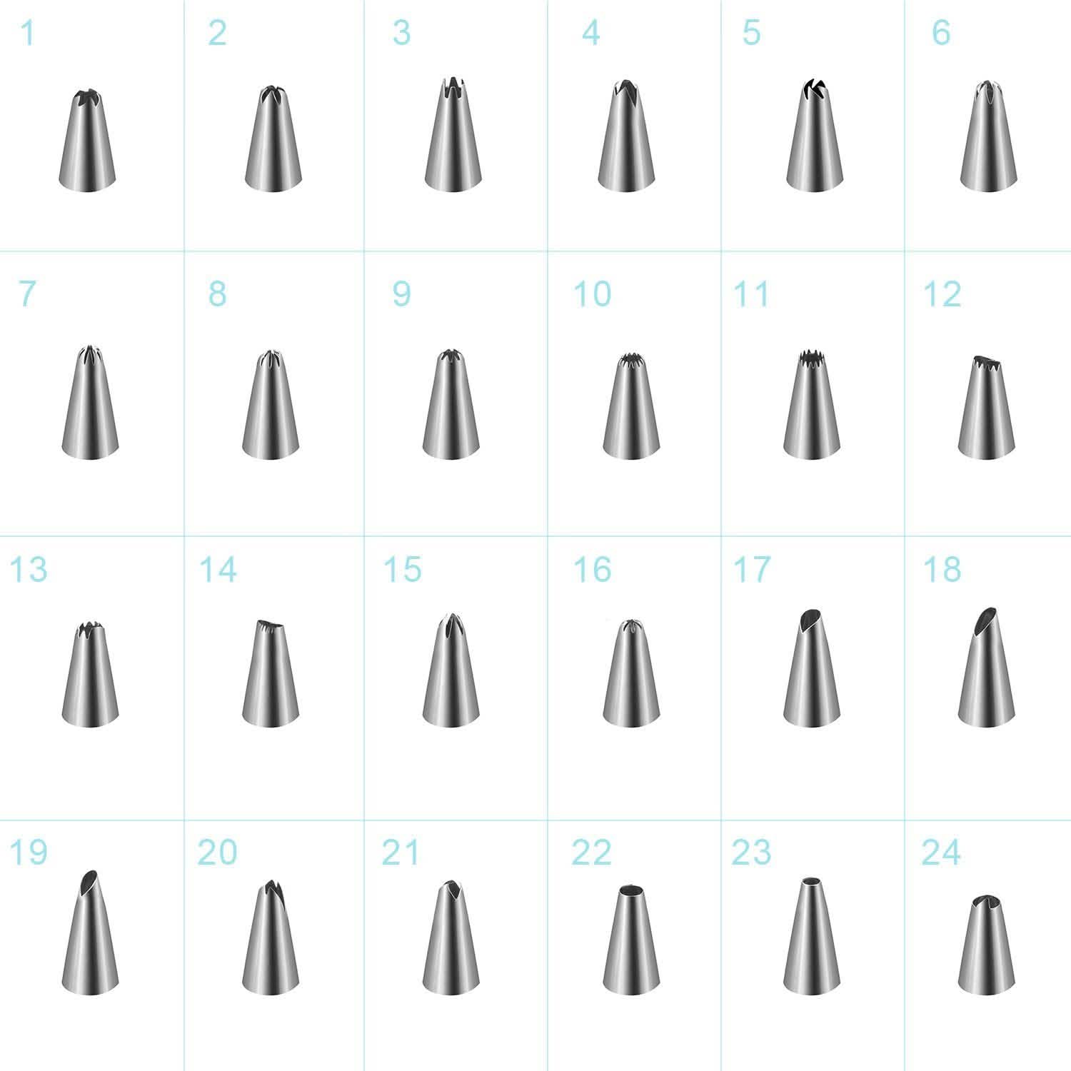24-Piece: Stainless Steel Cake Decorating Supplies Kit