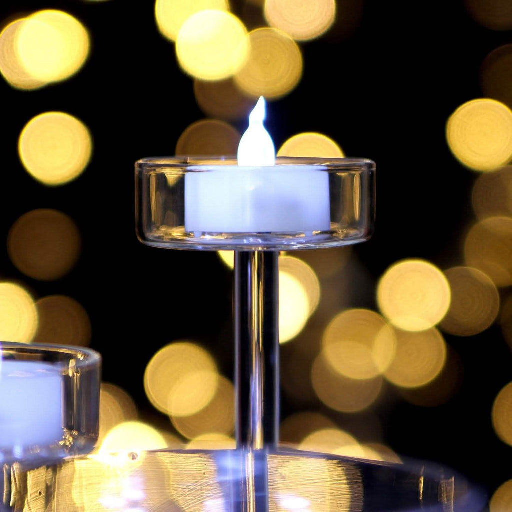 24-Pieces: Cool White LED Flameless Tealight Smokeless Timer Candles