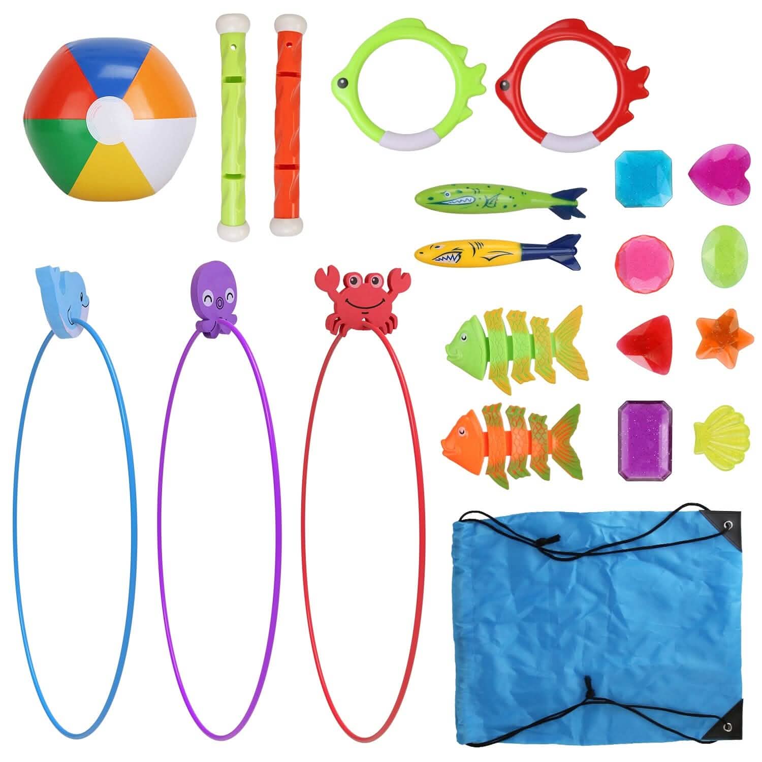 24-Pieces: Diving Toys Swimming Pool for Aged 3+ Years Old