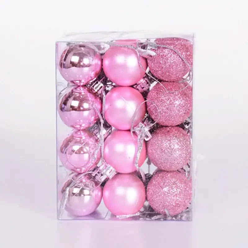 24 Pièces : Boules de Noël scintillantes